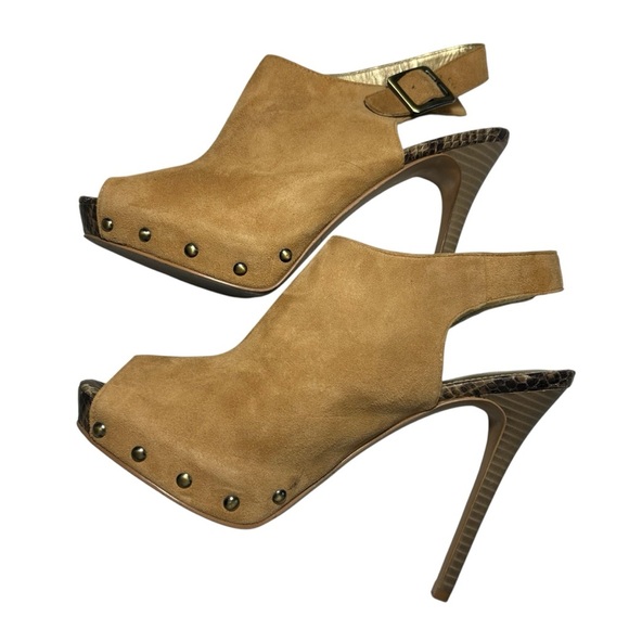 Sam Edelman SE Boutique Oscar Leather Peep Toe Spiked Heel Sandals Sz 8.5 - Picture 6 of 12